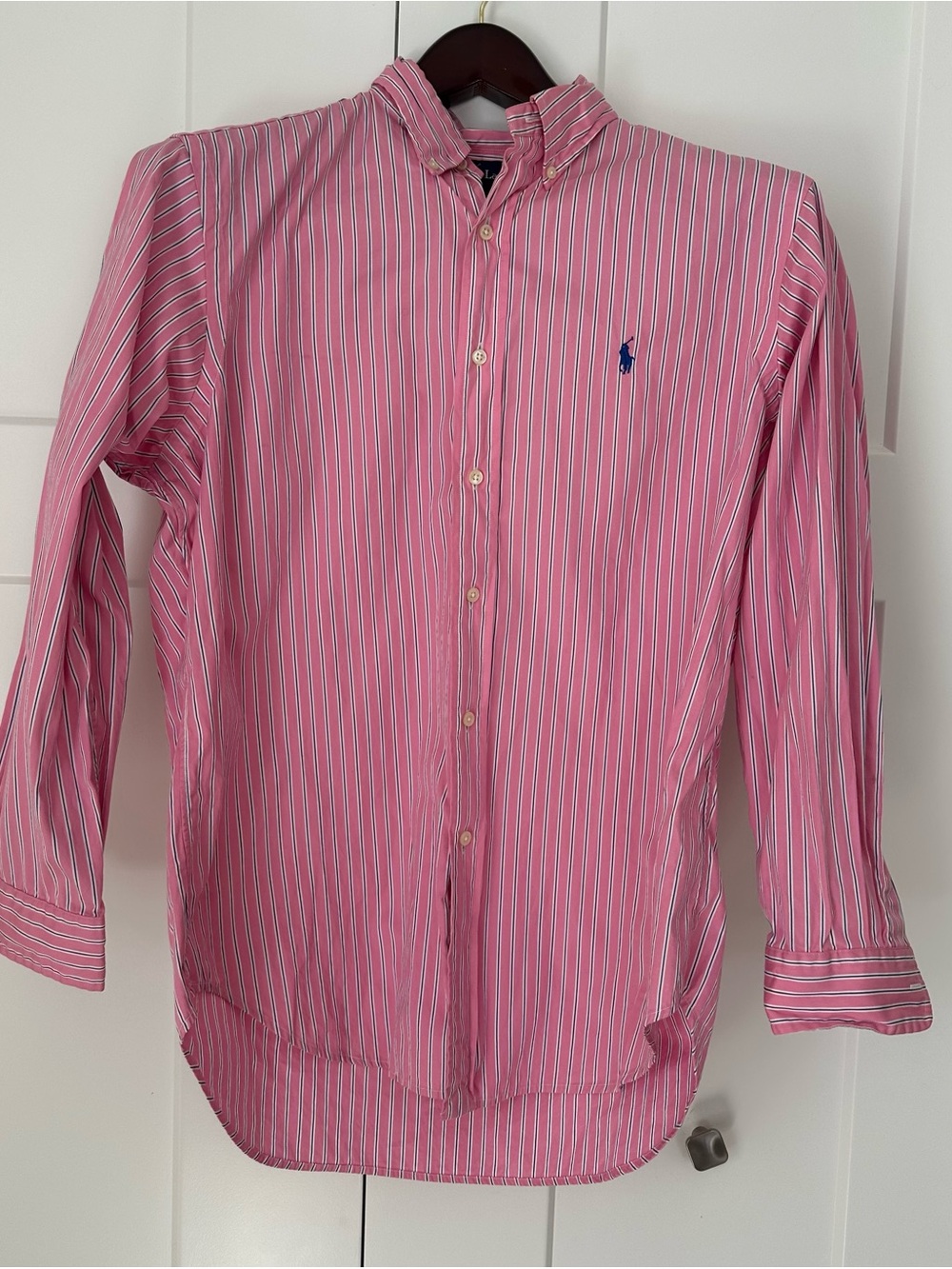 Ralph Lauren Pink & White Striped Button-Down Shirt
